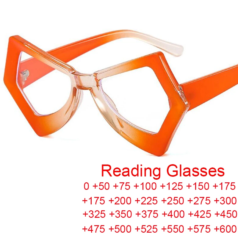 Fashion Irregular Anti Blue Light Reading Glasses Women Men Oversized