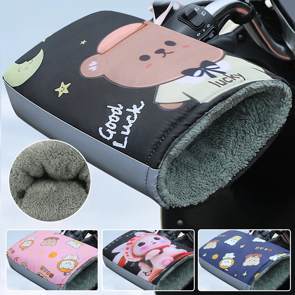 

Motorcycle Handlebar Gloves Windproof Waterproof Hand Warmer Mitt Insulated Plush Lining for Bike Motorbike Scooters Snowmobiles