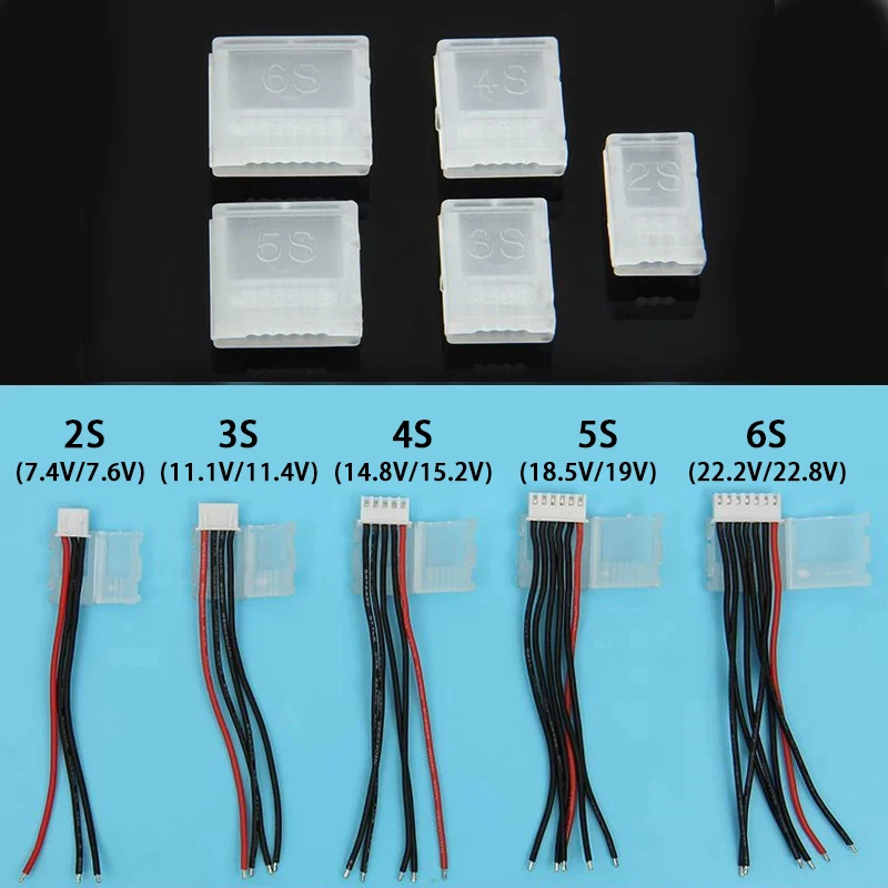 10/20 pcs/lot 2S 3S 4S 5S 6S JST-XH protection de la tête équilibrée prise d'équilibre économiseurs AB Clip pour batterie Lipo Rc – Image 5