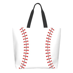 Baseball Extra Large Grocery Bag Reusable Tote Bag Shopping Travel Storage Tote Lightweight Washable Shoulder Bags Handbag