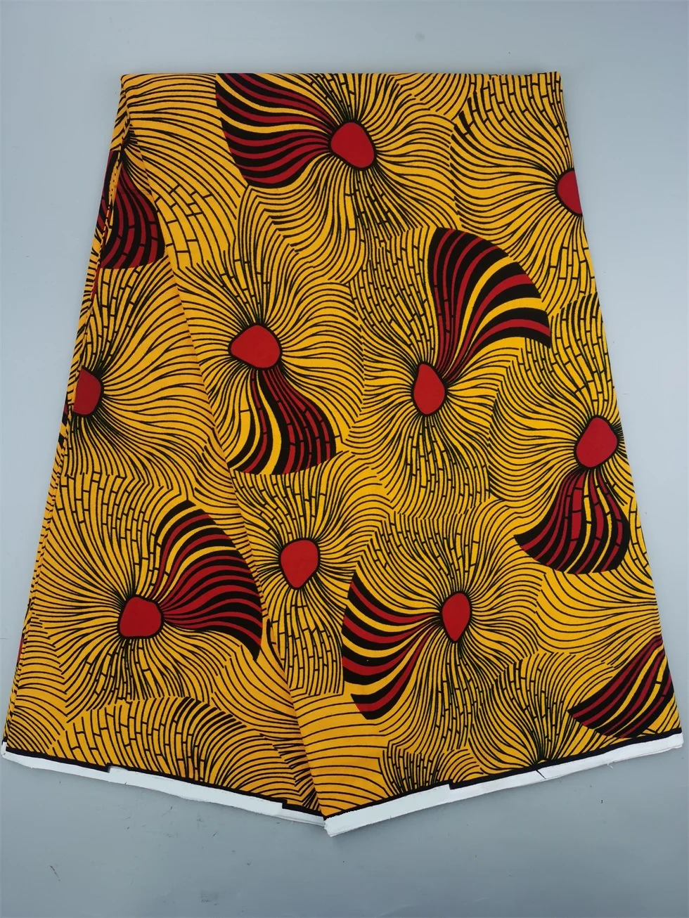 Authentic Wax Print Fabric African Dress Material 100% Cotton, 6 Yards