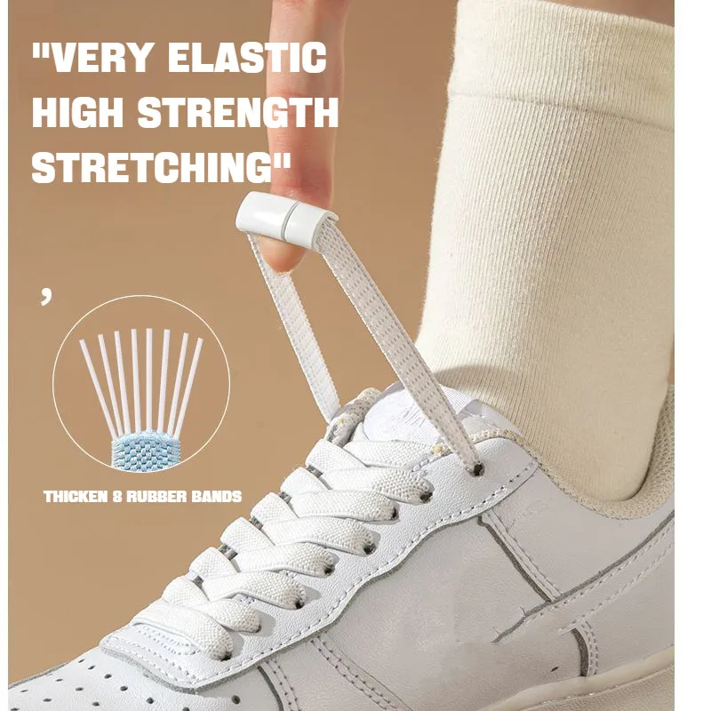 Elastic Laces Sneakers Boots Magnetic Lock Shoelaces without ties Flat No Tie Shoelace Rubber Bands Shoes Accessories 1Pair