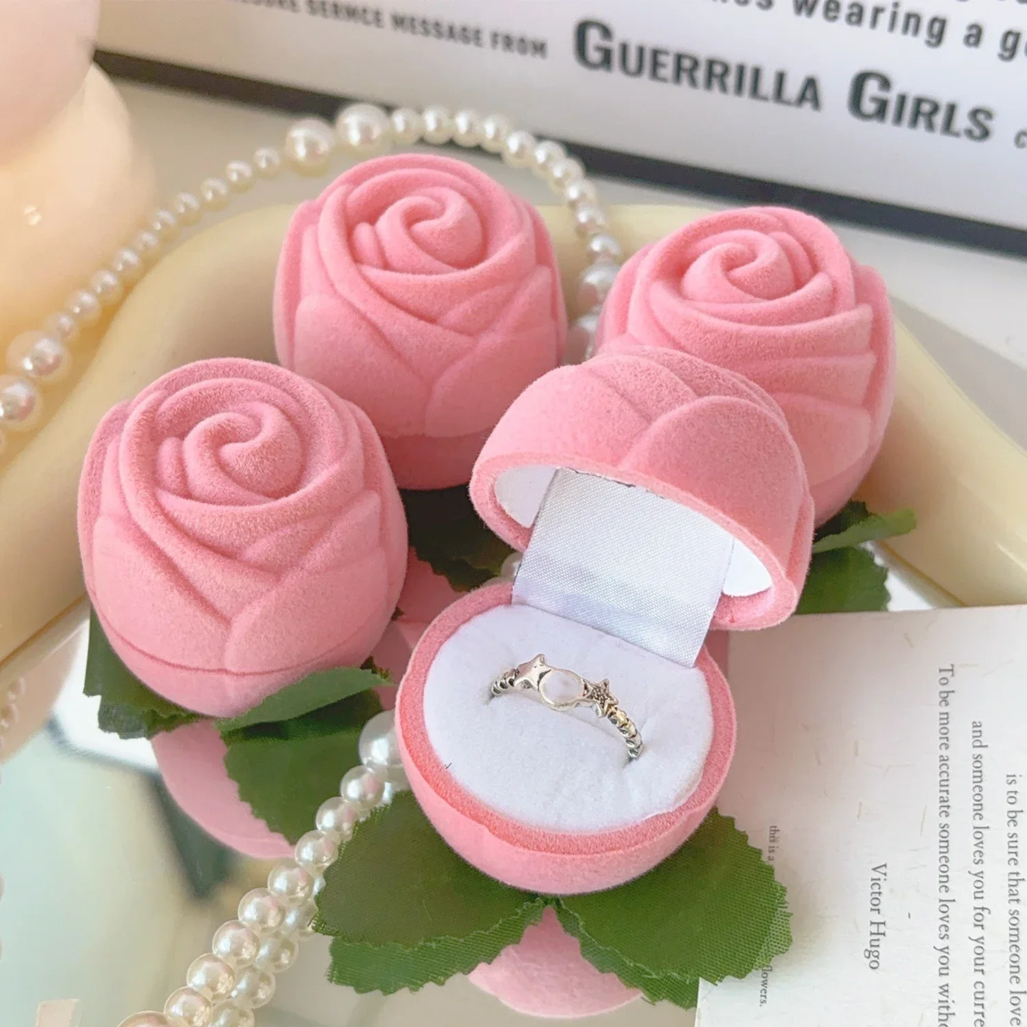 2025 caja de joyería de regalo de san valentín, collar de amor de corazón con joyería de flor rosa, colocción de regalo para novia, caja de paquete para mamá 2025 Caja de joyería de regalo de San Valentín, collar de amor de corazón con joyería de flor rosa, colocción de regalo para novia, caja de paquete para mamá 3