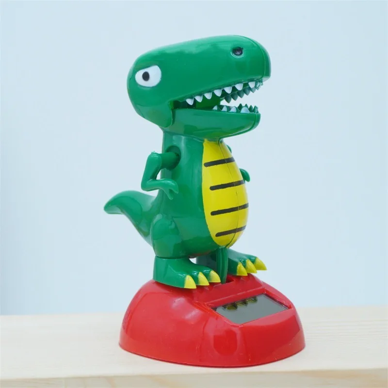 Cute Tyrannosaurus Rex Solar Toy Creative Funny Automatic Swing Doll Office Desktop Ornaments Swinging Head Dinosaur Toys