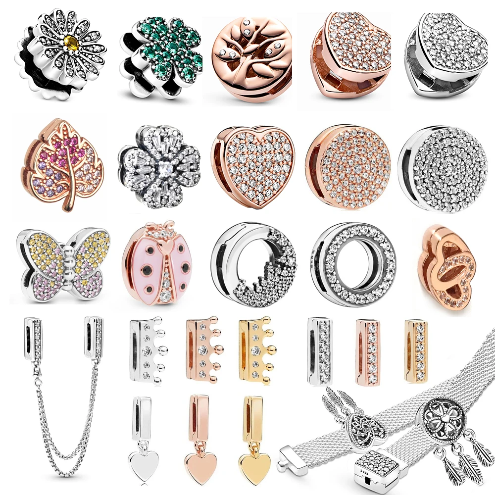 Cuentas de plata S925 compatibles con pandora Reflexions Charms DIY fijo charms|Cuentas| - AliExpress
