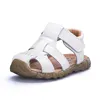 Children's Sandals 2022 Summer Sports Pig Leather Breathable Anti-kick Barefoot Sandals Boy's Wear-resistant Beach Sandals 1