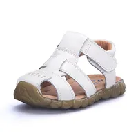 Children's Sandals 2022 Summer Sports Pig Leather Breathable Anti-kick Barefoot Sandals Boy's Wear-resistant Beach Sandals 1