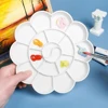 1/6pcs Painting Palette, 18 Wells Plastic Paint Tray Pallet Reusable Flower Paint Palette for Artists Acrylic Watercolor Oil 3