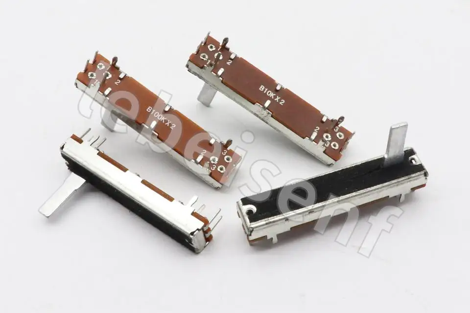 Long 45mm 4.5CM two-channel stereo straight slide potentiometer fader B10K B100K 10pcs