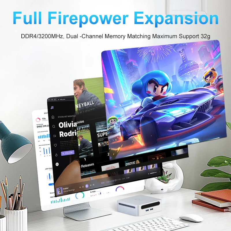 GenMachine Mini PC 5300U Windows 11 Ryzen 2.7GHz-3.7GHz DDR4 32GB