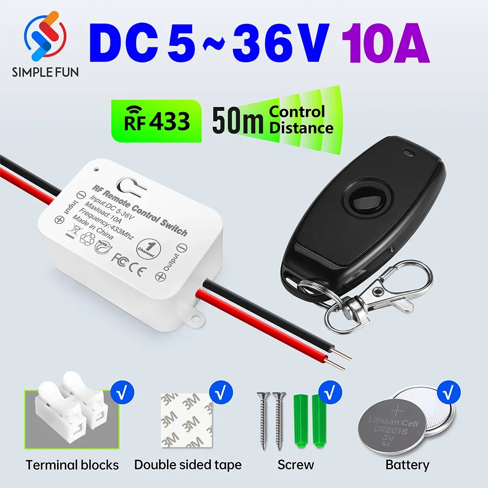 433MHz Mini Wireless Remote Control Switch Receiver