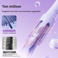 Fer à boucler automatique, fer à friser automatique pour des ondulations de plage avec millions d'ions négatifs, 4 températures et 3 minuteurs, arrêt automatique 6