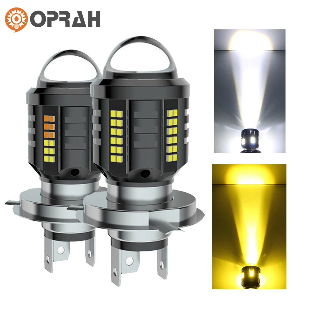 Oprah 8000Lm Motorcycle LED Headlight Bulbs H4 H6 BA20D P15D With Lens For BMW ATV Electric Scooter Accessories Car Fog Lamp 12V