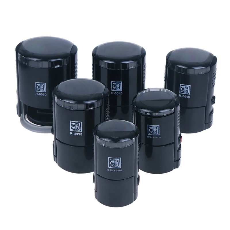 Self-Inking Round Stamp, 25/30/40/50mm, Personalize with Your Text