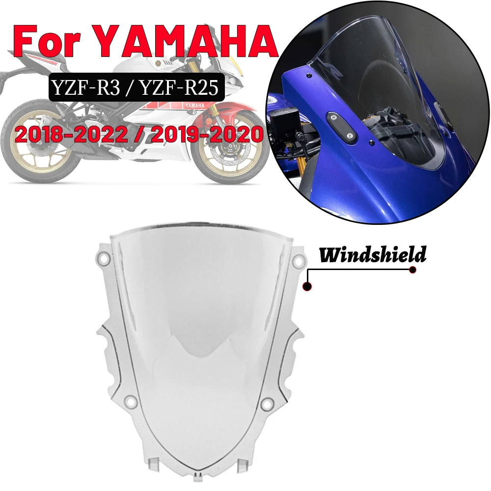 MTKRACING Motorcycle Front Screen Windshield Fairing Windshield For YAMAHA YZF-R3-YZF-R25 motorcycle windshield