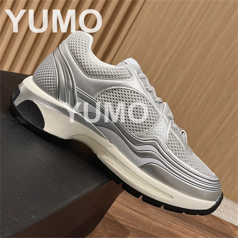 

Women Flat Sneakers Mixed Colors Thick Bottom Lace Up Nature Leather Breathable Women Causal Traniers High Quality Running Shoes