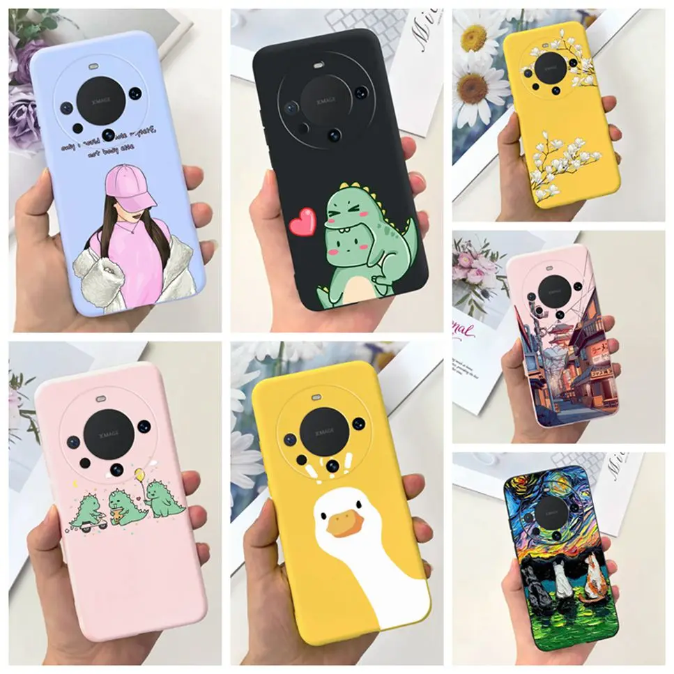Forhuawei Mate 60 60Pro 5G Custodia Morbida In Silicone Antiurto Cover Posteriore Per Huawei Mate 60 Pro 6.82 "Custodia Per Telefono Modello Cartone A