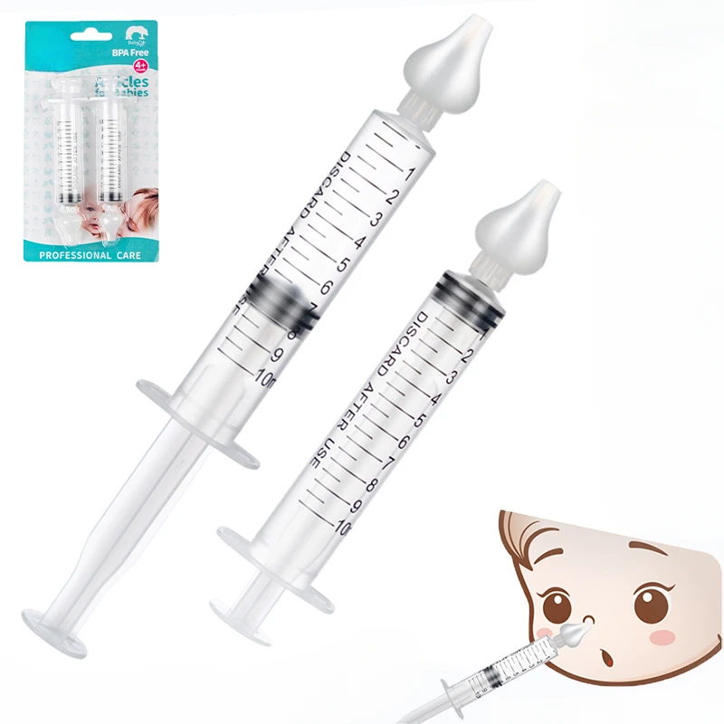 1/2/4 pcs Baby Nose Clean Needle Tube Infant Nasal Aspirator Cleaner 10ML Rhinitis Nasal Washer nasal aspirator nasal irrigator