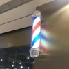 LOYALHEARTDY 28" Barber Pole Light LED Stripes Red White Blue Rotating Metal Hair Salon Shop Light 4