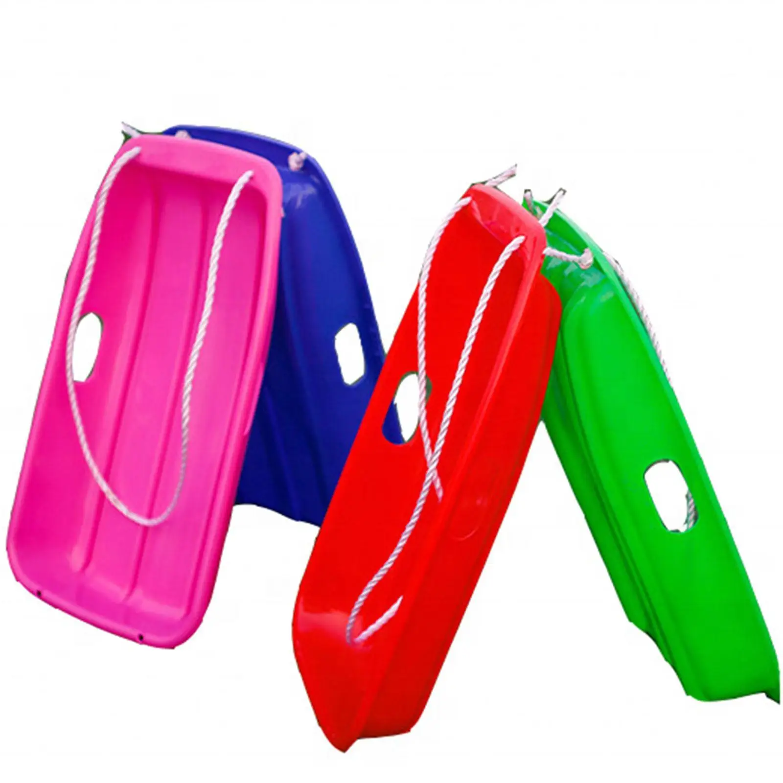 Winter Snow Sled Luge Grass Skiing Board Downhill Sprinter Sleds Toboggan with Pull Rope for Garden Yard Outdoor Accessories