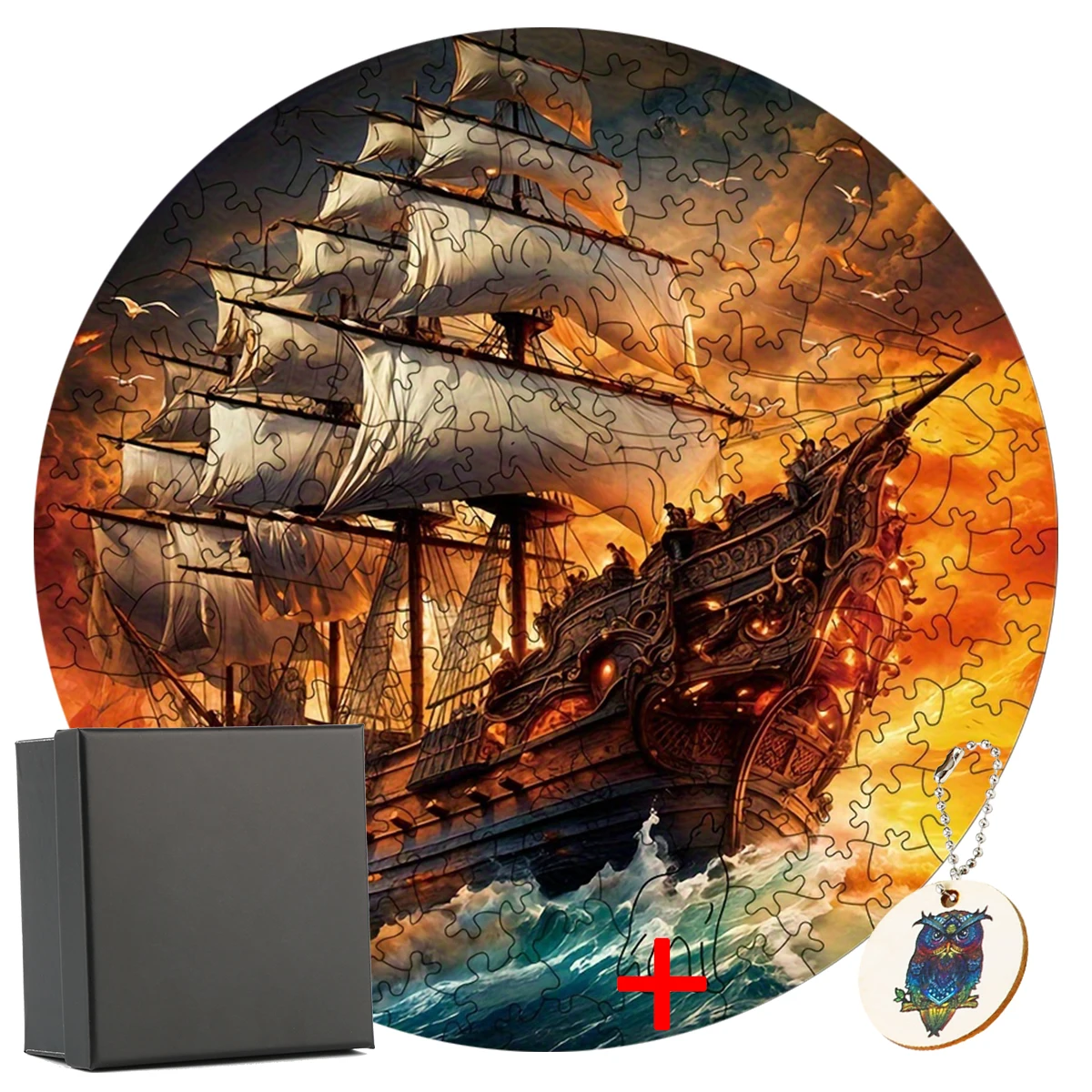 

Sailboat Hell Difficulty Wooden Puzzle DIY Crafts Interactive Family Game Brain Trainer Educational Gift for Kids Adults