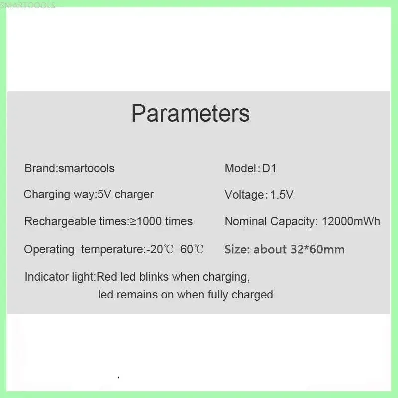 1# USB 12000mWh Rechargeable D Size Li-ion 1.5V Batteries with Type-C Cable for Gas Appliances Liquefied Gas Cooker rechargeable lithium batteries