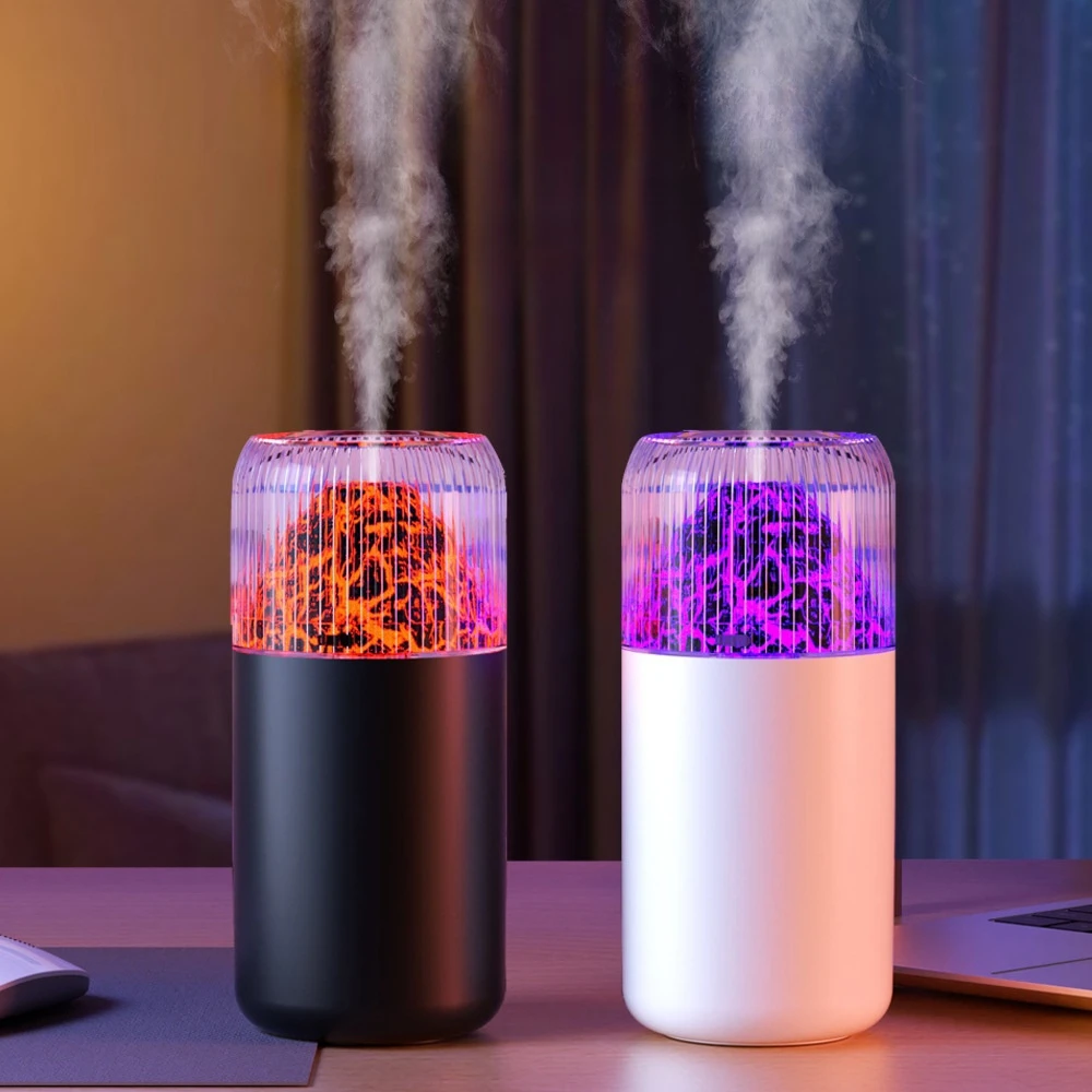 

Volcano Humidifier Household Desktop Small Water Supplement Spray Air Humidification USB Ultrasonic Mist Maker Color Night Light