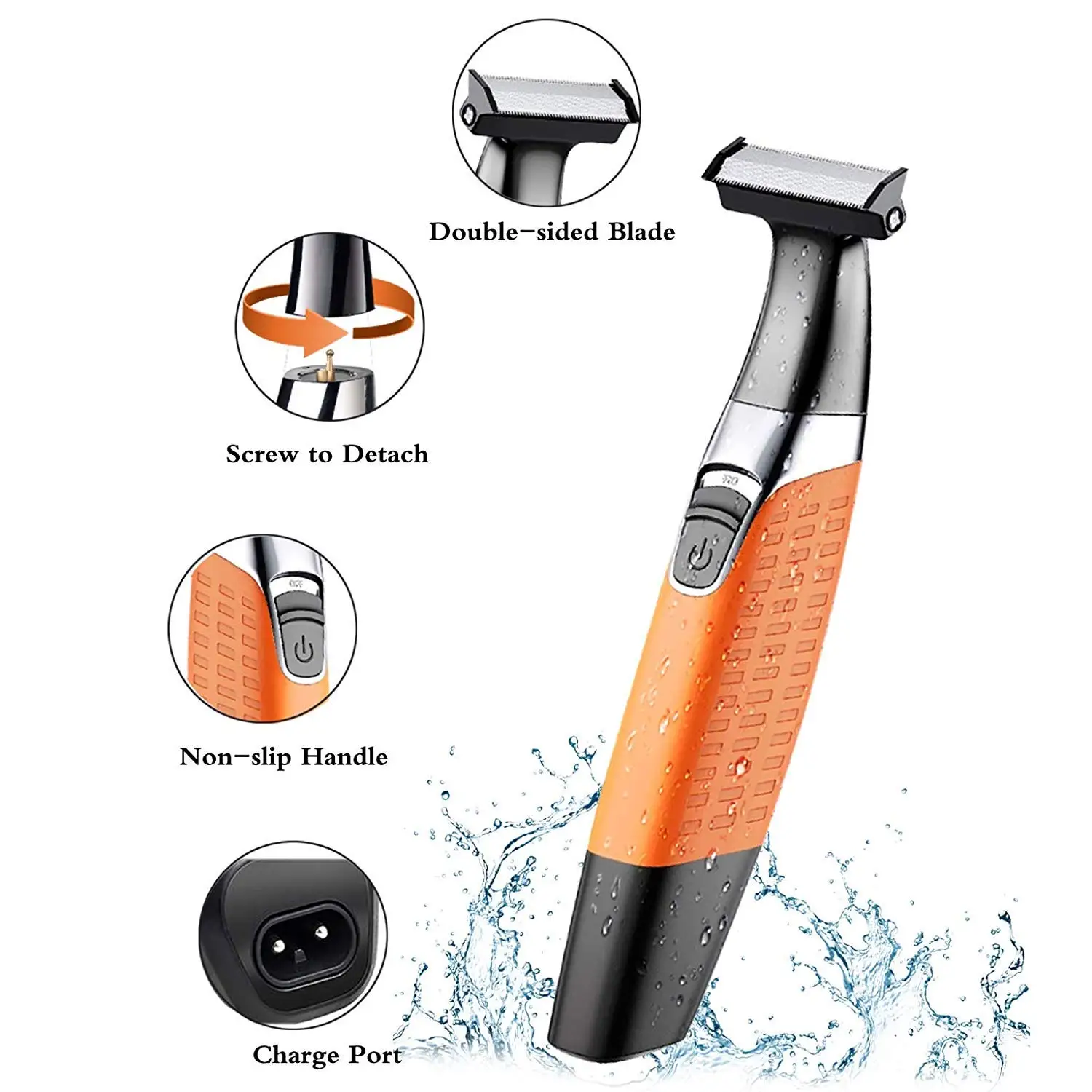 KEMEI Electric Shaver Professional Beard Trimmer Reciprocating Rubber Anti-skid Body Waterproof Rechargeable Shaver KM-1910 5