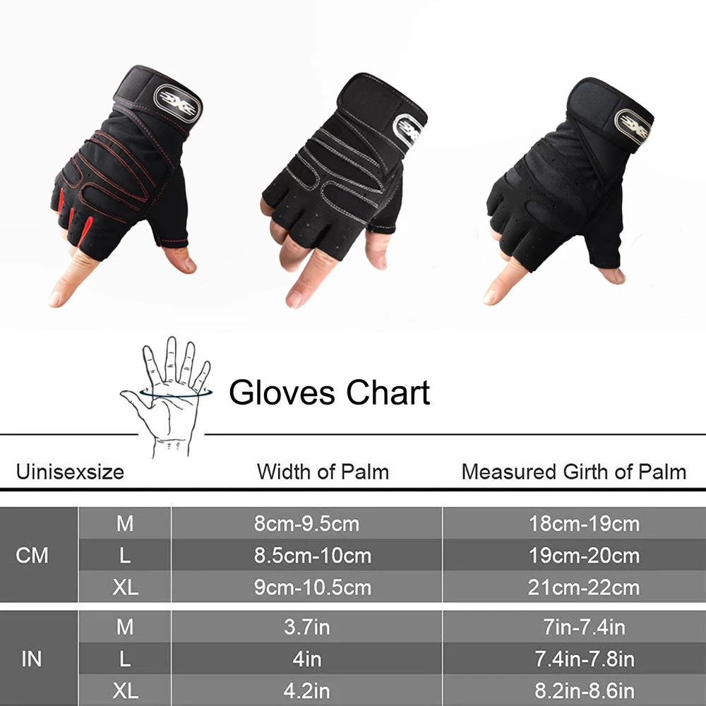 Fitness Half Finger Gloves Men Women Weight Lifting Gloves Wrist Support Riding Non Slip Horizontal Bar Exercise Training gym gloves tactical gloves compression gloves