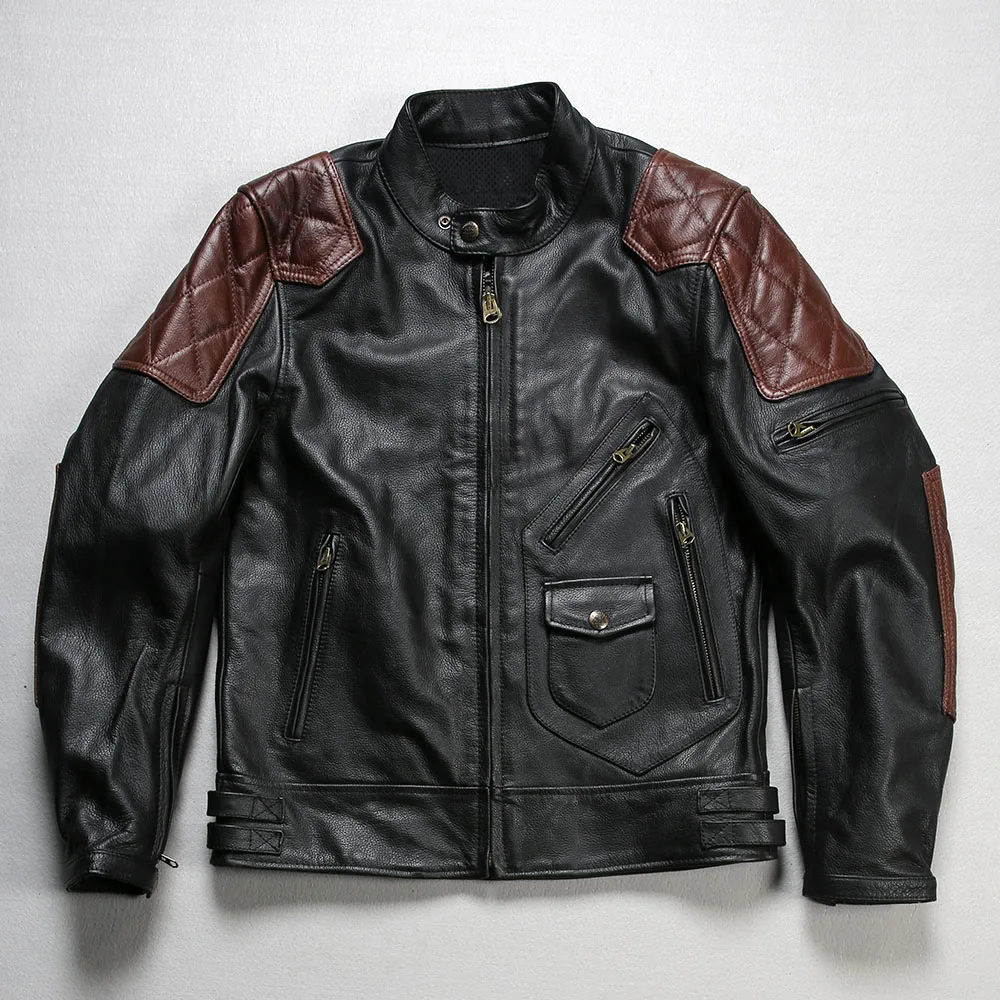 

2122 RockCanRoll Super Quality Coat Genuine Cow Leather Cowhide Stylish Durable Vintage Jacket