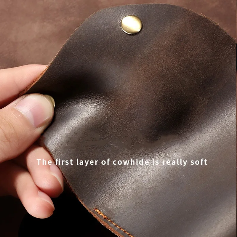 Handmade Leather Card Holder Wallet for Men Vintage Business Card Holder Wallet Genuine Leather