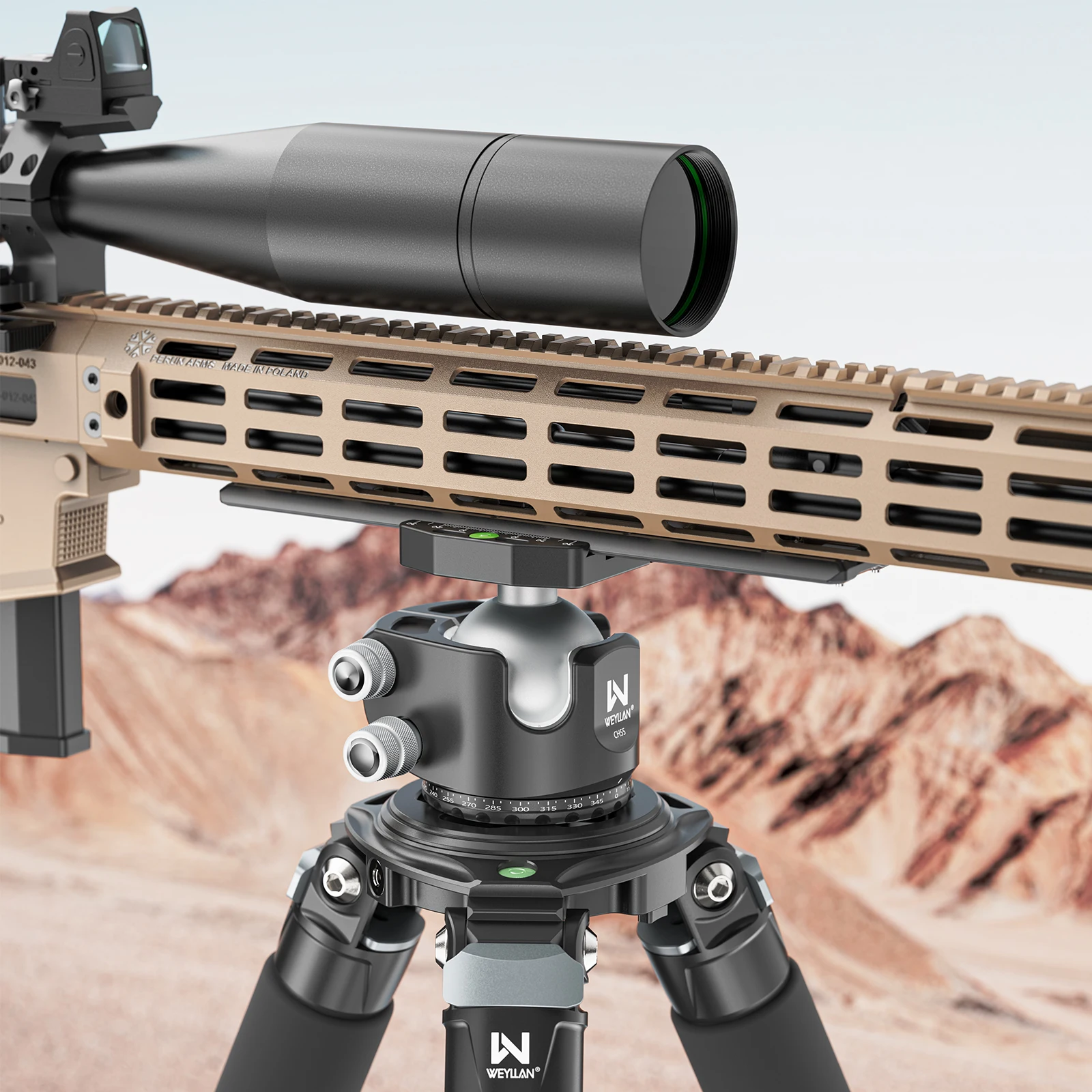 MK240 M-LOK Arca Rail Tripod Bipod Mount Adapter for Rifle Tripod Ballhead ARCA/