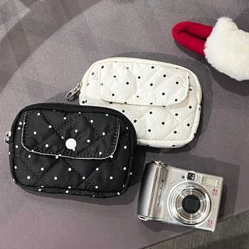 Nuova Mini Pochette a Pois, Grazioso Portamonete Estetico per Ragazze, Borsa Multifunzionale per Carte CCD, Auricolari e Gioielli