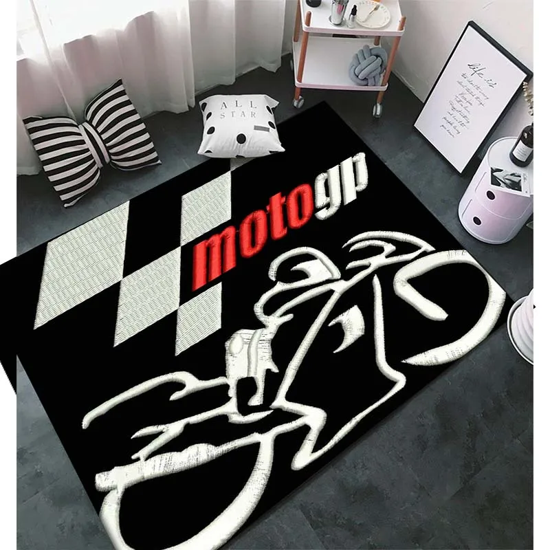 15 Sizes Moto-GP Motorcycle Racing Logo Carpet Rug for Bedroom Non-slip Doormat Living Room Hallway Carpet Door Rug Home Decor