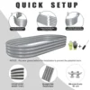 2 Pack 6x3x1FT Galvanized Raised Garden Bed Kit Oval Metal Planter Box Outdoor Planter Raised Beds for Vegetable Flower Herbs
