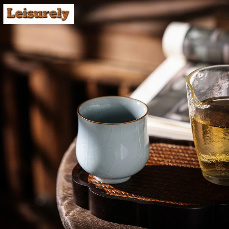 150ml Ru Kiln Porcelain Beauty Teacup Tea Bowl Single Cups Tea-tasting Smelling Cup Chazhan Master Cups Coffee Mugs Drinkware