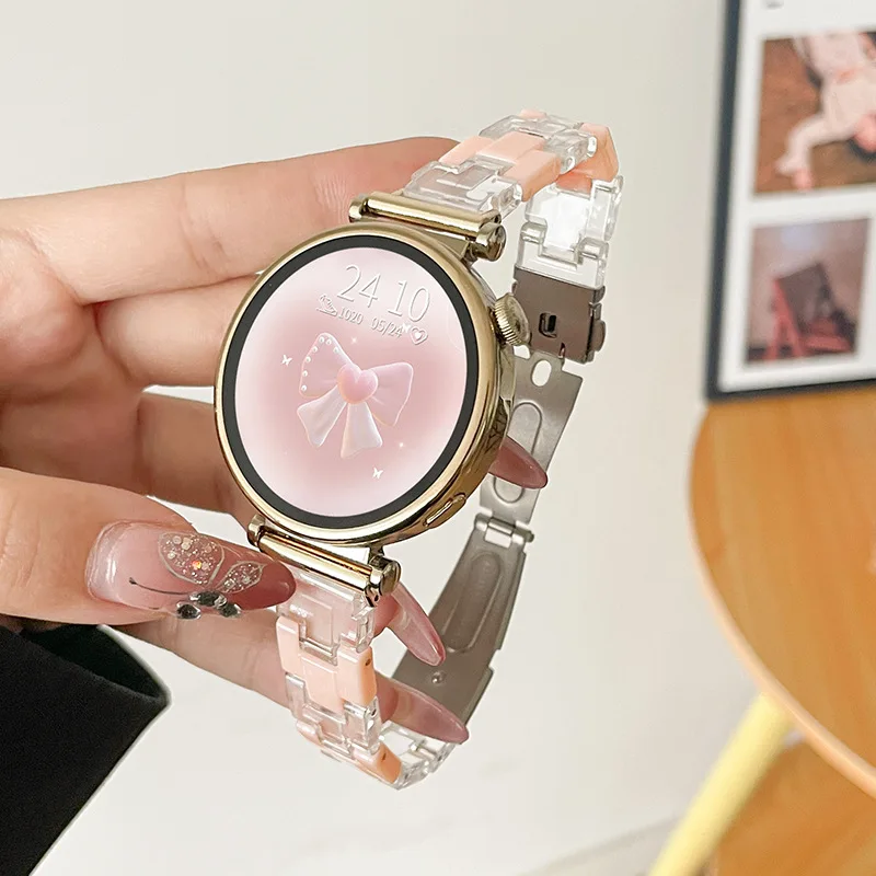 Rainbow Resin Watch Strap - Clear Strap Bracelet Accessory in 18mm, 20mm, and 22mm