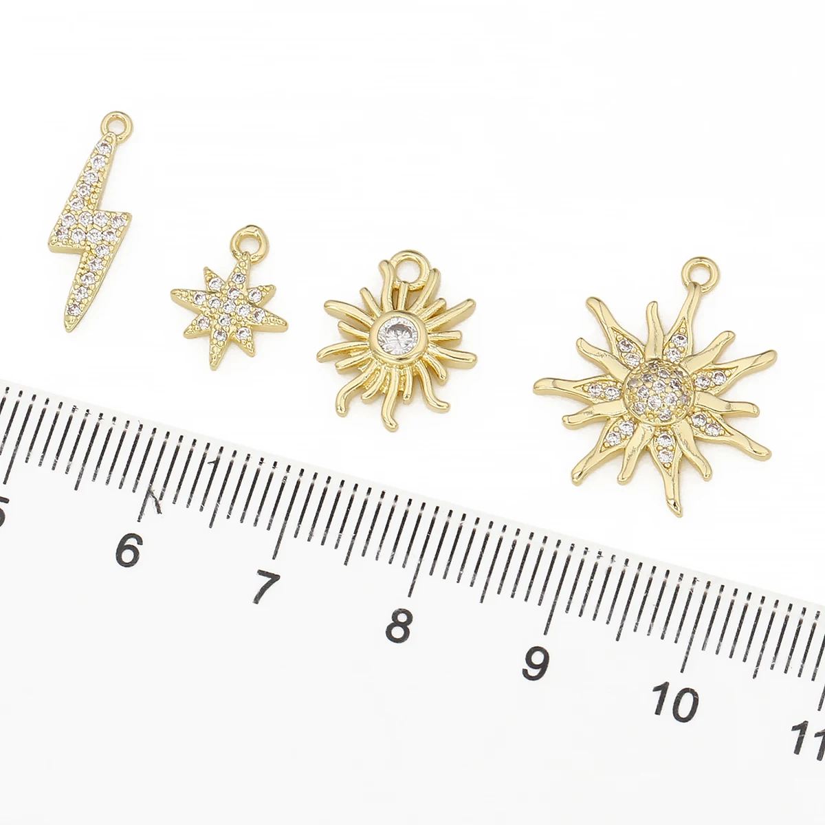 Pendentif en forme de soleil en laiton plaqué or 14 carats et zirconium pour femme 2025, 1 pièce/emballage_voghion.com