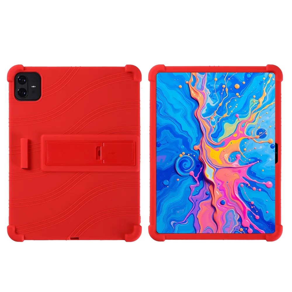 Enhanced Portable Soft Silicon Tablet Case with Rear Kickstand, Shockproof Design, 12.7