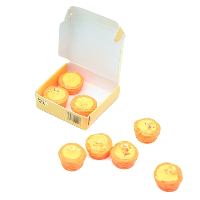 

1/12 Dollhouse Simulation Egg Tart Set Dollhouse Mini Dessert Food Decoration Dollhouse Kitchen Accessories Pretend Play Toys