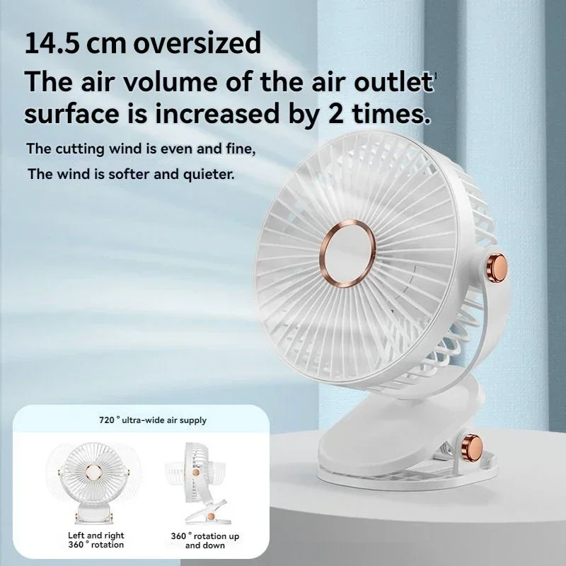 Portable Mini Clip Fan with LED Light