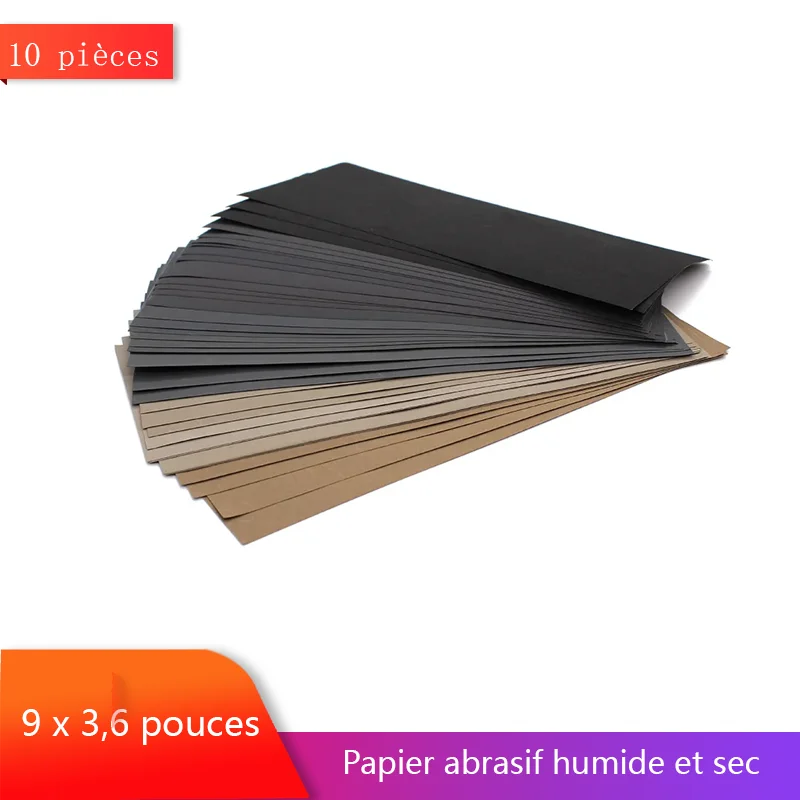 Papier de verre grain 120 – 5000, 90 pièces, papier abrasif à sec