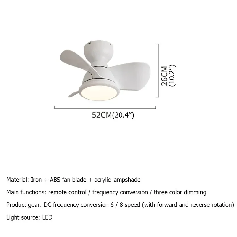 ELARA Nordic Ceiling Fan with Lights Remote Control 220V 110V Modern LED Lighting for Home Bedroom