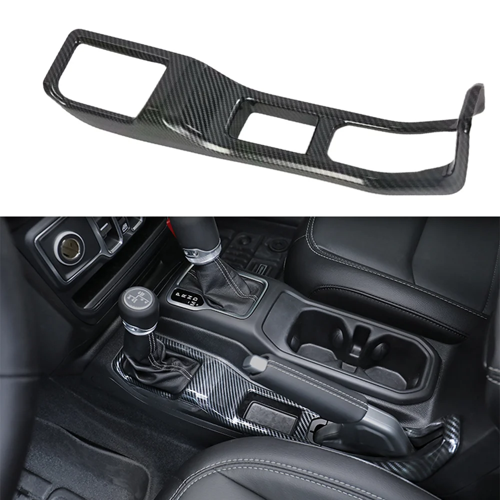 for Jeep Wrangler JL-Interior Accessories 4 Wheel Drive Emergency Brake Trim 4WD Decorative Cover Carbon Fiber Look