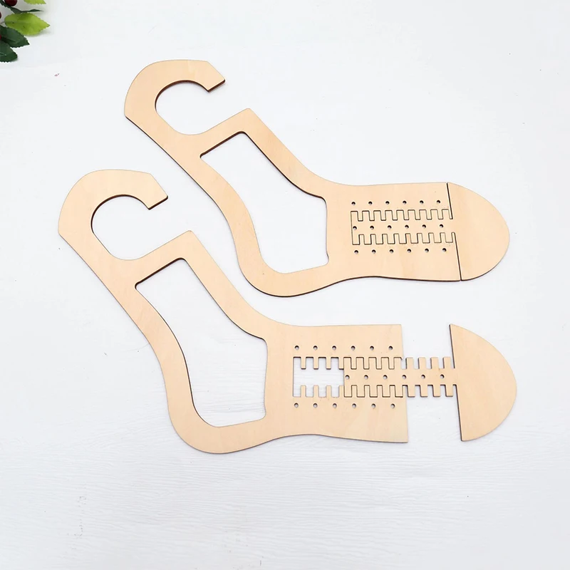Wooden Sock Blocker Stretchers Stocking Display Weave Yarn Handicrafts Gift For Knitters Handmade Hand Knitting Mold Tool 2Pcs diy knitting kit
