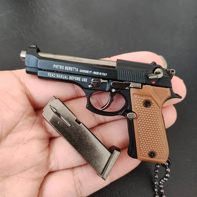 1:3 Scale M9A3 Alloy Pistol Keychain Mini Toy Gun Weapon Model Metal Keychain For Adult Kids Christmas Gift 2
