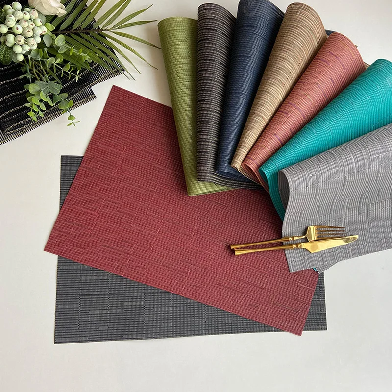 

Placemats Heat Resistant Place Mats Washable PVC Table Woven Vinyl Plastic for Dining Non-Slip Stain Kitchen Easy To Clean Mat