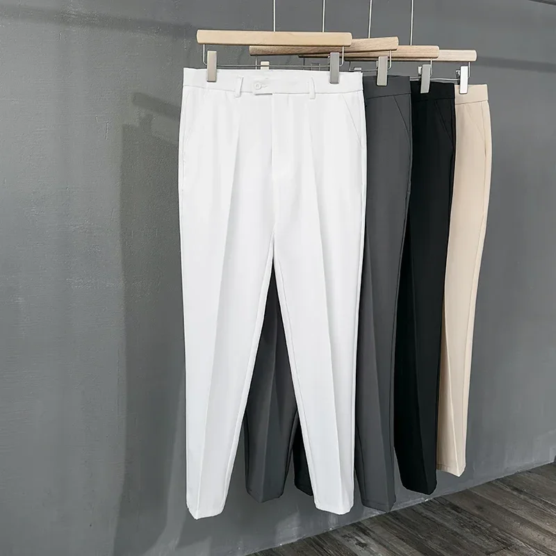 5 farben Frühling Sommer Neue männer Anzug Hosen Drapierte Dünne Mode Klassische Business Formale Hosen Hohe Qualität Weiche Männliche kleidung