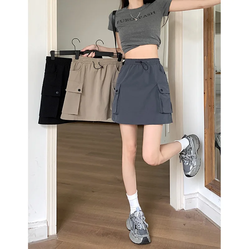 Women Elastic A Line Mini Skirt Summer
