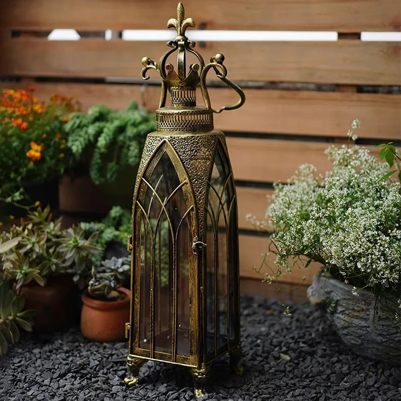 

Wooden Metal Candle Holders Antique Black Lantern Christmas Candle Holders Tea Table Decoration Mariages Room Ornaments Fg09